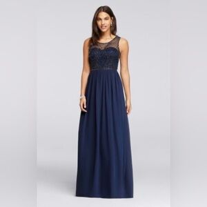💎💎Maniju Elegant Navy Blue Evening Gown